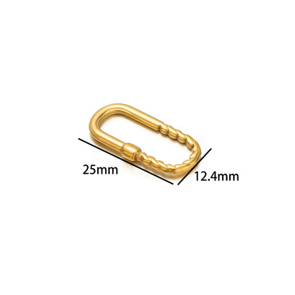 18K Gold Plated Stainless Steel Irregular Textured Oval Charm Pendant for Jewelry Necklace Earring Making Accessories