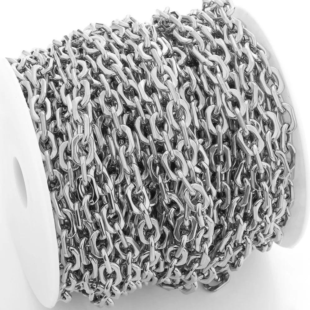 B4935 Vaccum 18k Gold Chain Stainless Steel Non-tarnish Chain Necklace Accessory Bulk Thick Chain for Diy