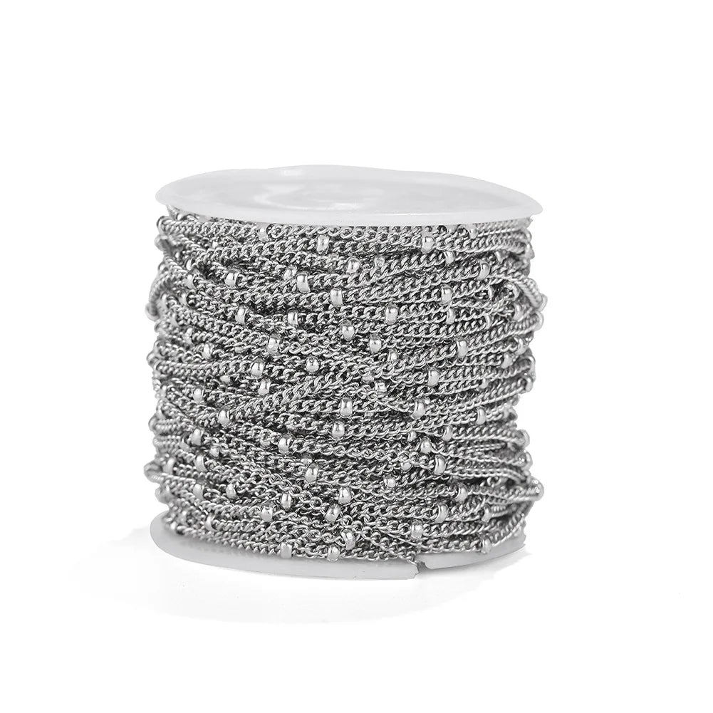 A8009 Fashion Non Tarnish Stainless Steel Chain Ball Chain Gold Silver Rose Gold Chain Jewelry Accessory Diy