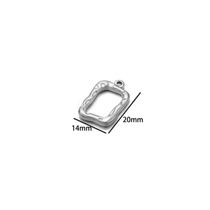 18k Gold Plated Stainless Steel Heart Round Square Hollow Charm Pendant for DIY  Women Jewelry Necklace Making Accessories