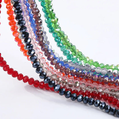 Wholesale Round Crystal 2/3/4/6/8/10/12mm Rondelle Glass Faceted Beads for DIY Jewelry Making