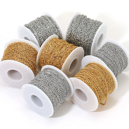 B3056 High Quality Stainless Steel Chain Multi Design 18k Gold Plated Silver Chain Bulk Link for Jewelry Making