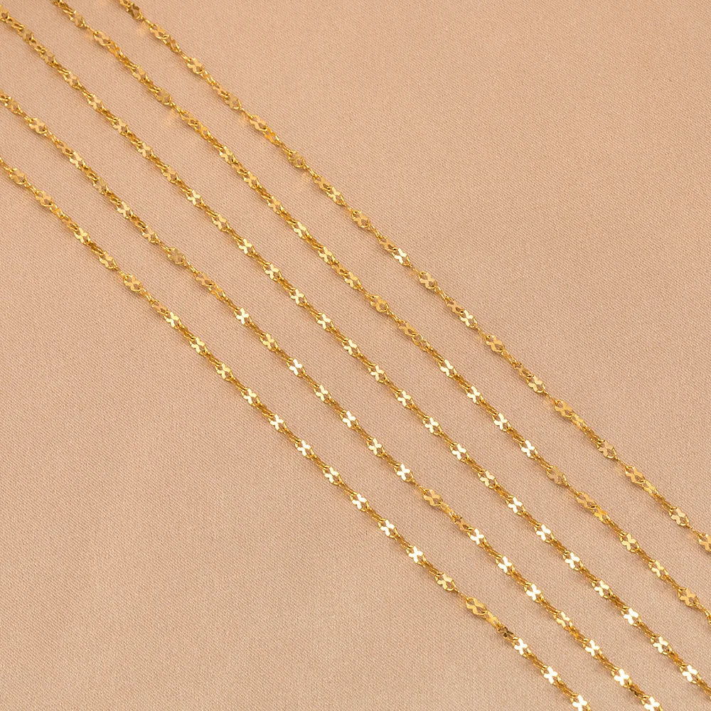E127 Fashion Silver Gold Plated Chain Waterproof Stainless Steel Link Chains 8 Connector Chains for Jewelry Custom