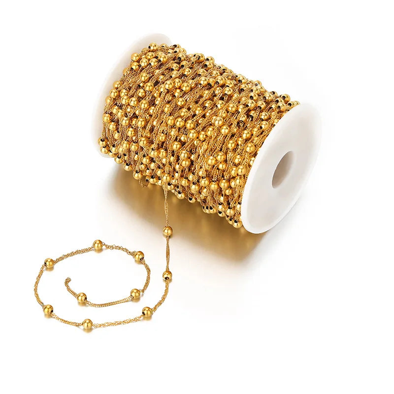 A2720 Non Tarnish 18k Gold Silver Stainless Steel Chain Bulk Necklace Bracelet Jewelry Making Chain Accessory
