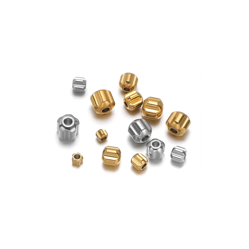 Stainless Steel 18k Pvd Gold Plated Spacer Beads for Necklace Bracelet Jewelry Making Jewelry Findings & Components
