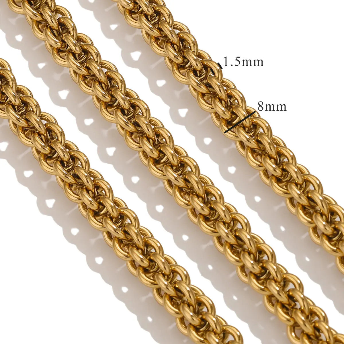 D378 Chunky Twisted Cuban Chain Chocker Gold Silver Black Gun Plated Stainless Steel Snake Rope Chain Jewelry for Men