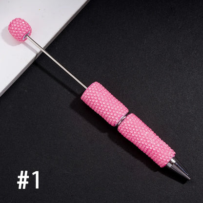 Neon Fluorescent Candy Color Full Rhinestone Clay Bead Pens Fully Wrapped Shiny Rhinestones Pure Handmade DIY Beaded Pen Blanks