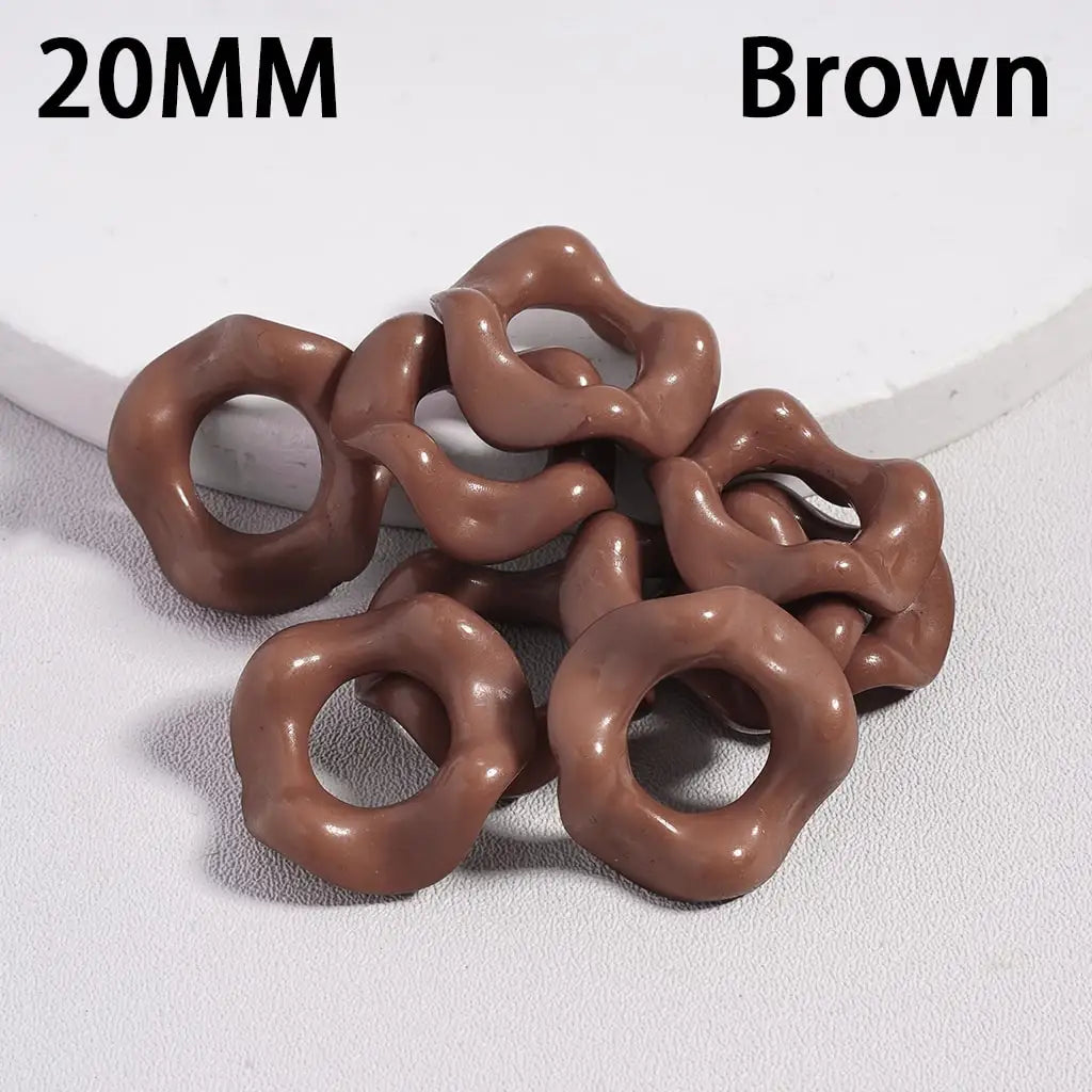 Solid Color Acrylic Beads with Wavy Shape Spacer for Pen Accessories Large Hole 20mm