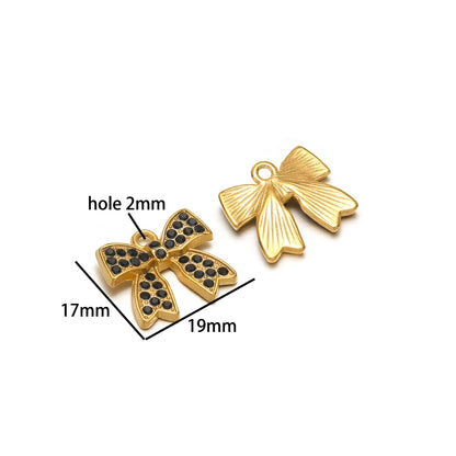 Stainless Steel 18k Gold Plated Enamel Heart Starfish butterfly Shell Zircon Charm Pendant for Jewelry Necklace Making