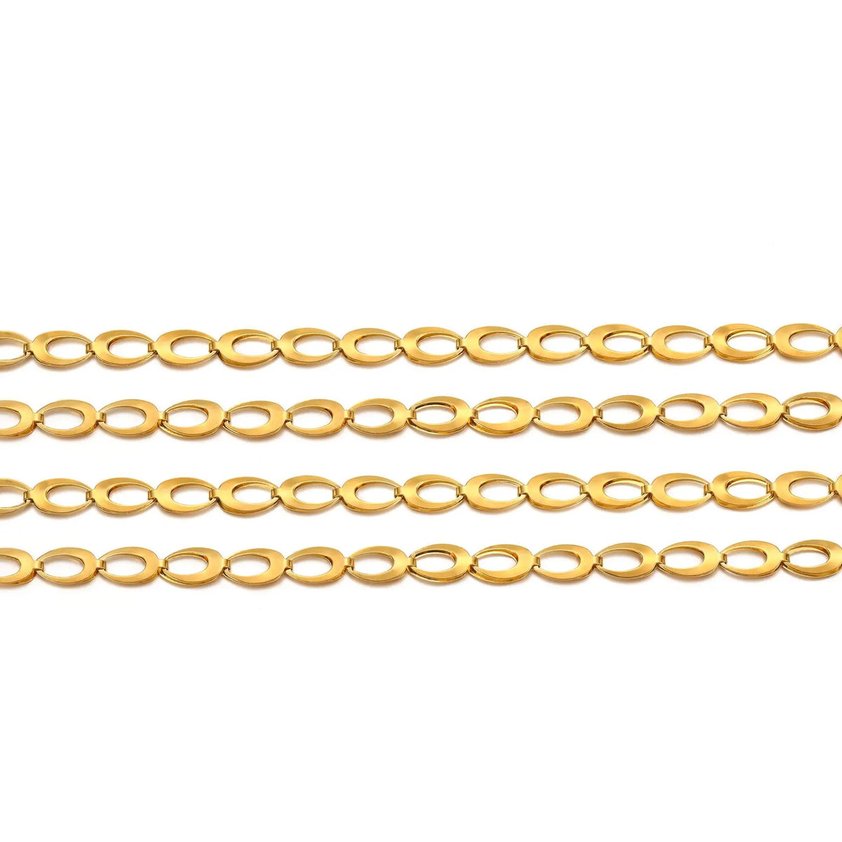 A1903 High Quality 18k Gold Silver Stainless Steel Chain Drop O Shape Link Bulk Jewelry Necklace Bracelet Chain for Diy