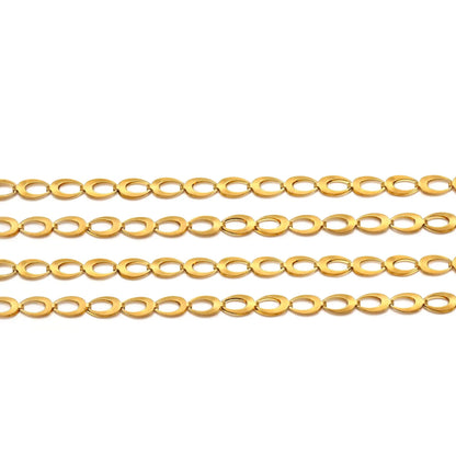 A1903 High Quality 18k Gold Silver Stainless Steel Chain Drop O Shape Link Bulk Jewelry Necklace Bracelet Chain for Diy