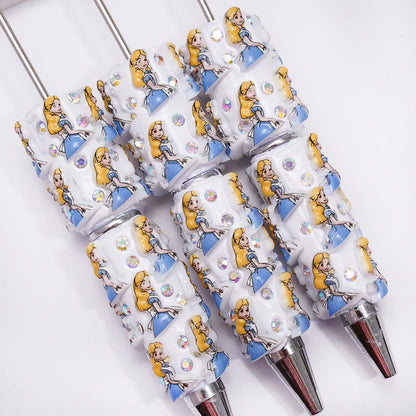 Colored Background Seven-spotted Ladybug Ceramic Clay with Drill Pen Gift Pen Cartoon Ballpoint Pen
