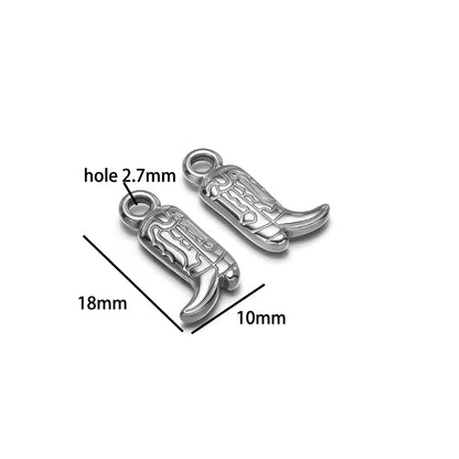 Vintage DIY 18k Gold Plated Stainless Steel Oil Dropping Shoes Boot Charm Pendant for Women Necklace Jewelry Making