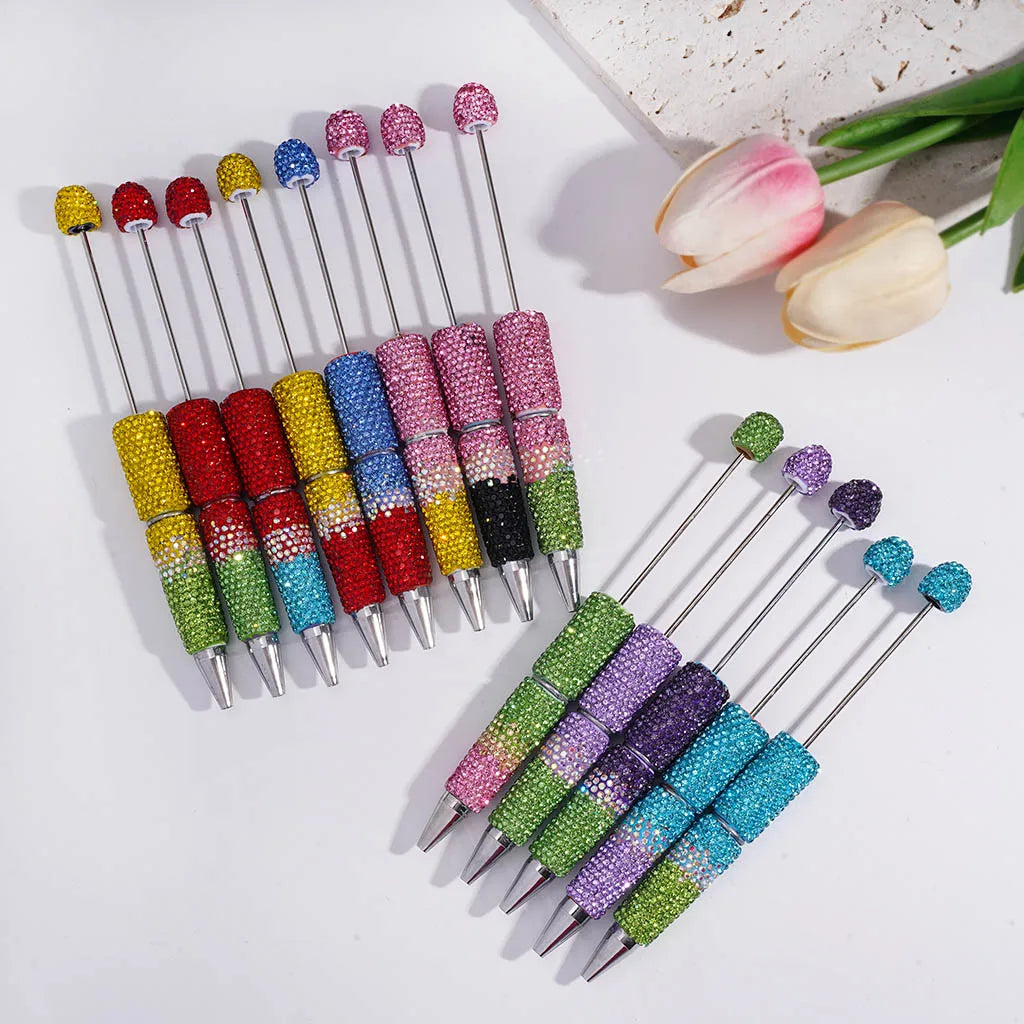 DIY Ballpoint Clay Pen Three Layers Full Rhinestone Bling Teacher Student Office Gift