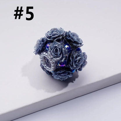 Mini Rose Flower Cute Pearls Round Beads 3D Simulation Ceramic Polymer Loose Beads for DIY Jewelry Making