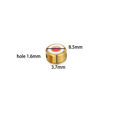 Factory Wholesale 18k Gold Plated Stainless Steel Enamel Spacer Bead Charms Pendant for Women Jewelry Necklace Bracelet Making