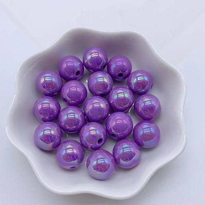 Hot Sale 500G/bag Acrylic Beads AB Plating Plastic Round Loose Beads for Mobile Phone Chain Bracelet Jewelry Making