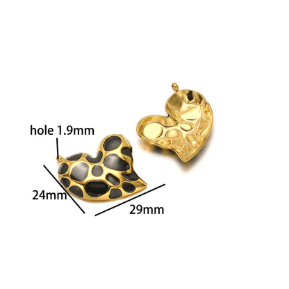 Bohemian Style 18k Gold Plated Stainless Steel Colorful Enamel Heart Charm Pendant for DIY Necklace Jewelry Making