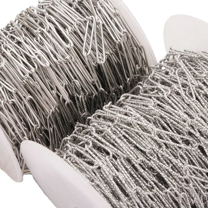 A2128 Fashion 18k Gold Plated Stainless Steel Chain Paper Clip Necklace Bracelet Jewelry Making Diy Chain