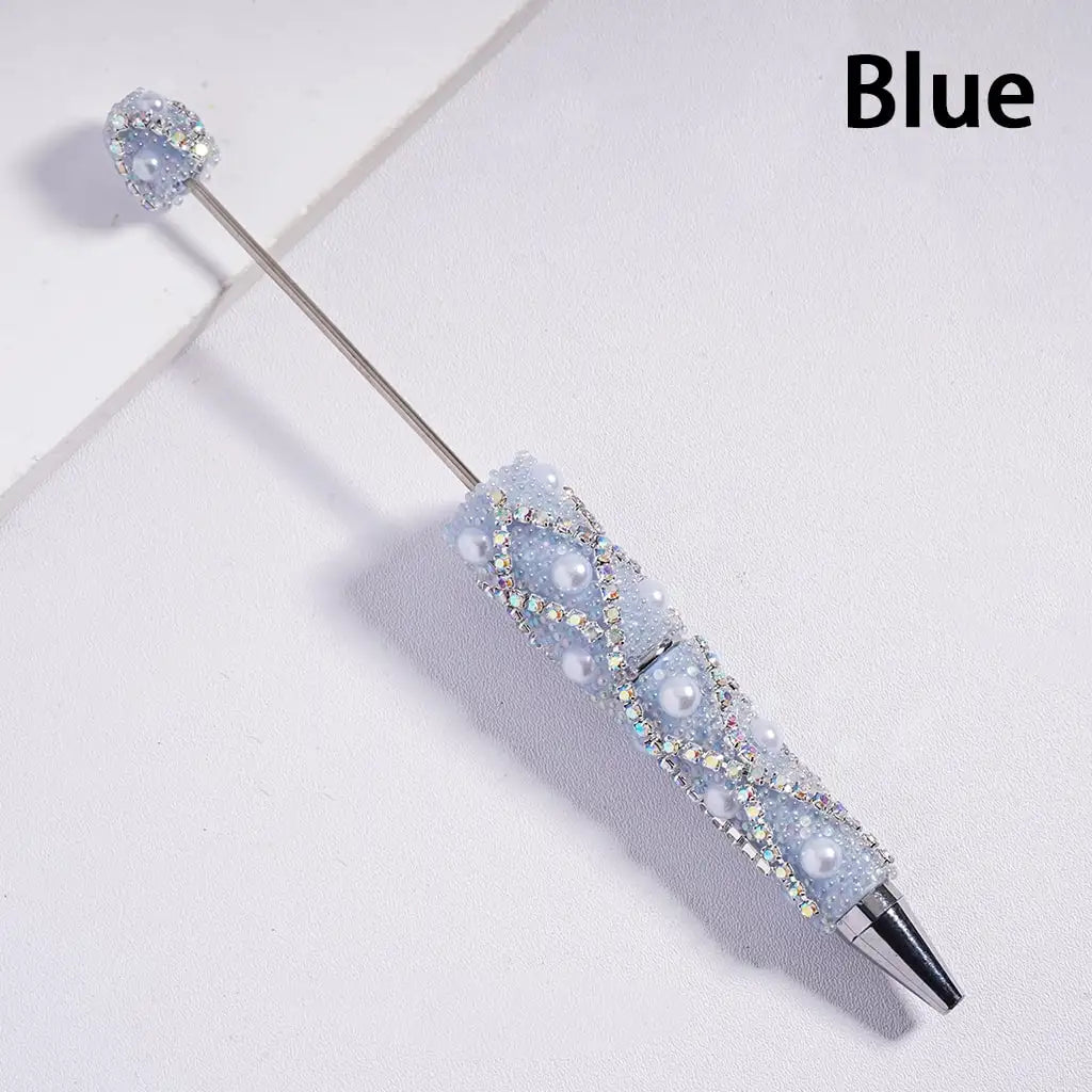 Refillable Blank Beadable Ballpoint Pens with Bubble Pearls Multi-Color Decorative DIY Gift Pens
