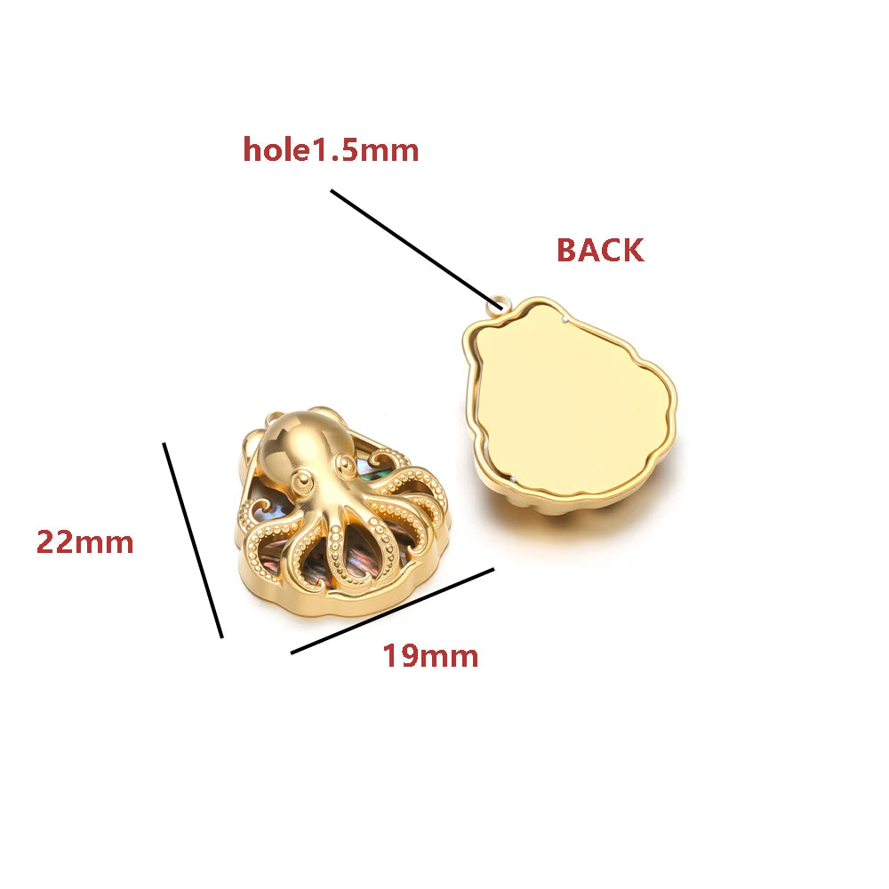Gold Plated Stainless Steel Ocean Animal Charms Pendants for DIY Jewelry Making Necklace Bracelet Accessories