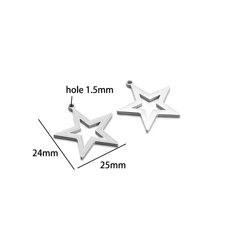 French Vintage Stainless Steel Gold Plated Dripping Oil Hollow Sun Star Butterfly Flower Charm Pendant for Jewelry Making