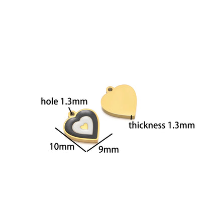 TIK TOK Hotsale 18k Gold Plated Stainless Steel Enamel Flower Fish Bowknot Heart Dragonfly Charm Pendant for DIY Jewelry Making