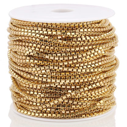 B4791 Waterproof Stainless Steel Chain 18k Gold square Chain Bulk Chain for Jewelry