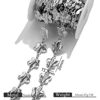 B419 New Irregular Stainless Steel Gold Chain Disc Butterfly Star Hollow Roller Chains Jewelry for Necklace Bracelet