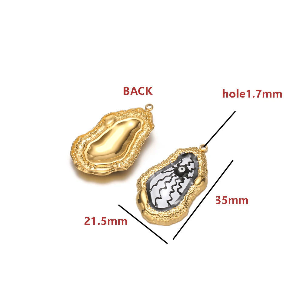 Bulk Gold Plated Eye Charms 35 * 21.5mm, Irregular Teardrop Enamel Pendant, 1.7mm Hole DIY Jewelry Making Supplies for Women
