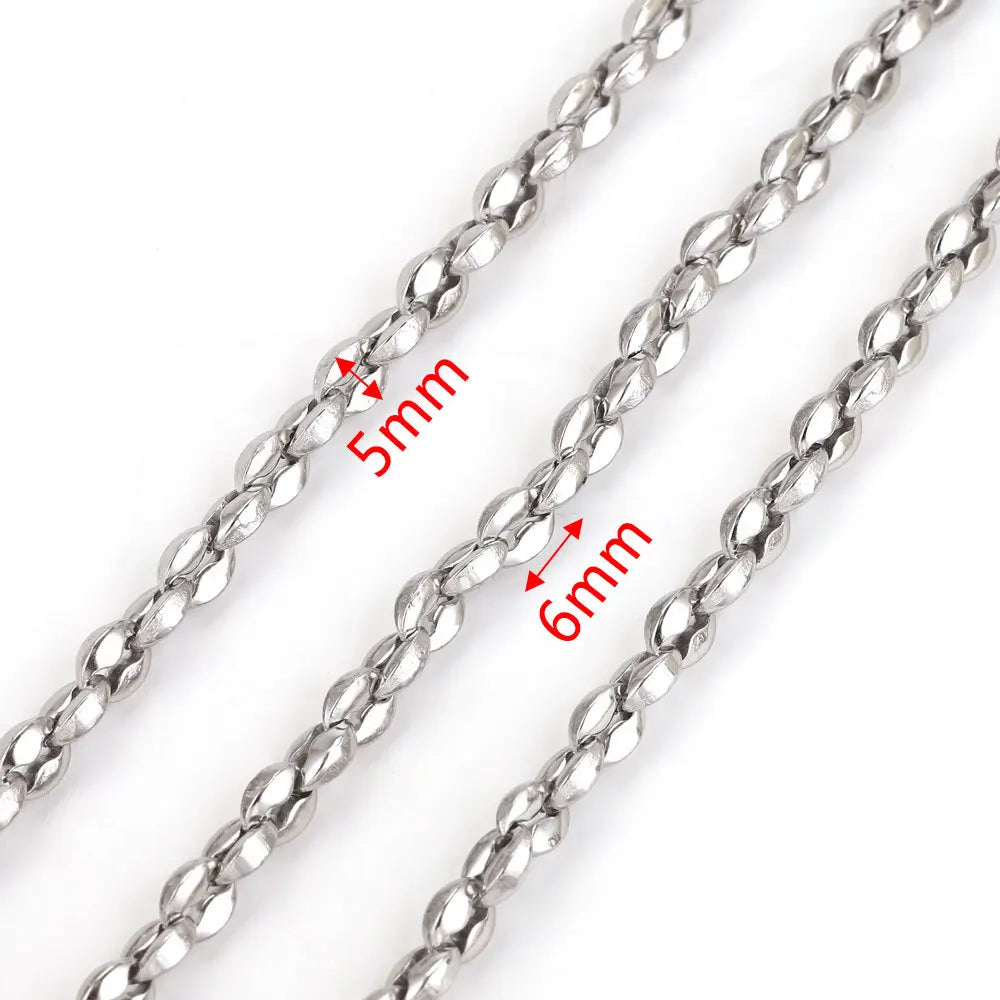 A1517 High Quality Multi Stainless Steel Chain Oval Necklace Bracelet Bulk Chain for Jewelry Making Diy