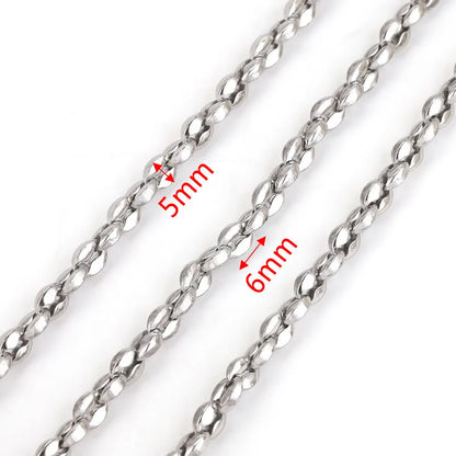 A1517 High Quality Multi Stainless Steel Chain Oval Necklace Bracelet Bulk Chain for Jewelry Making Diy