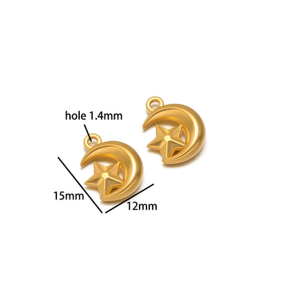 DIY Pendant 18k Gold Plated Stainless Steel Heart Sunflower Turtle Shrimp Fish Charm Pendant for DIY Necklace Jewelry Making