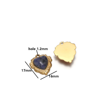 Wholesale Hot Selling 304 Stainless Steel 18k Pvd Gold Plated Heart Crystal Charm Pendant for Jewelry Necklace Making