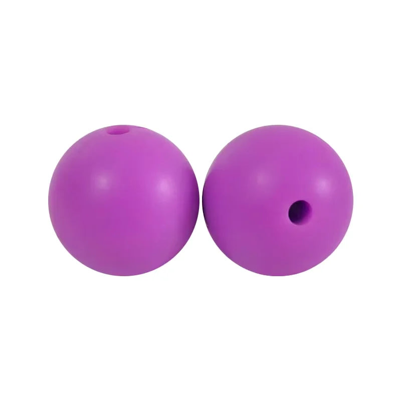 100PCS Custom Wholesale 9mm 12mm 15mm Food Grade BPA Free Baby Chew Teether Silicone DIY Beads for Pen Making Accessories