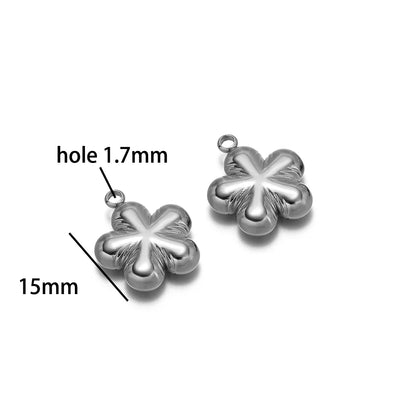 Simple Cute Pendant 18k Gold Plated Stainless Steel Hollow Flower Round Handbag Charm Pendant for Jewelry Making Accessories