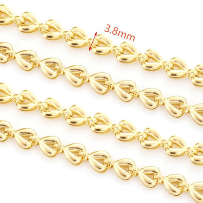 A3039 Hot Fashion Heart Chain 18k Gold Plated Stainless Steel Necklace Bracelet Making Jewelry Diy Findings