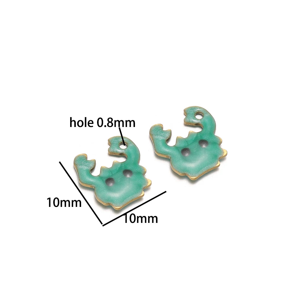 DIY Small Pendant 18k Gold Plated Stainless Steel Enamel Crab Charm Pendant for Jewelry Necklace Making Accessories