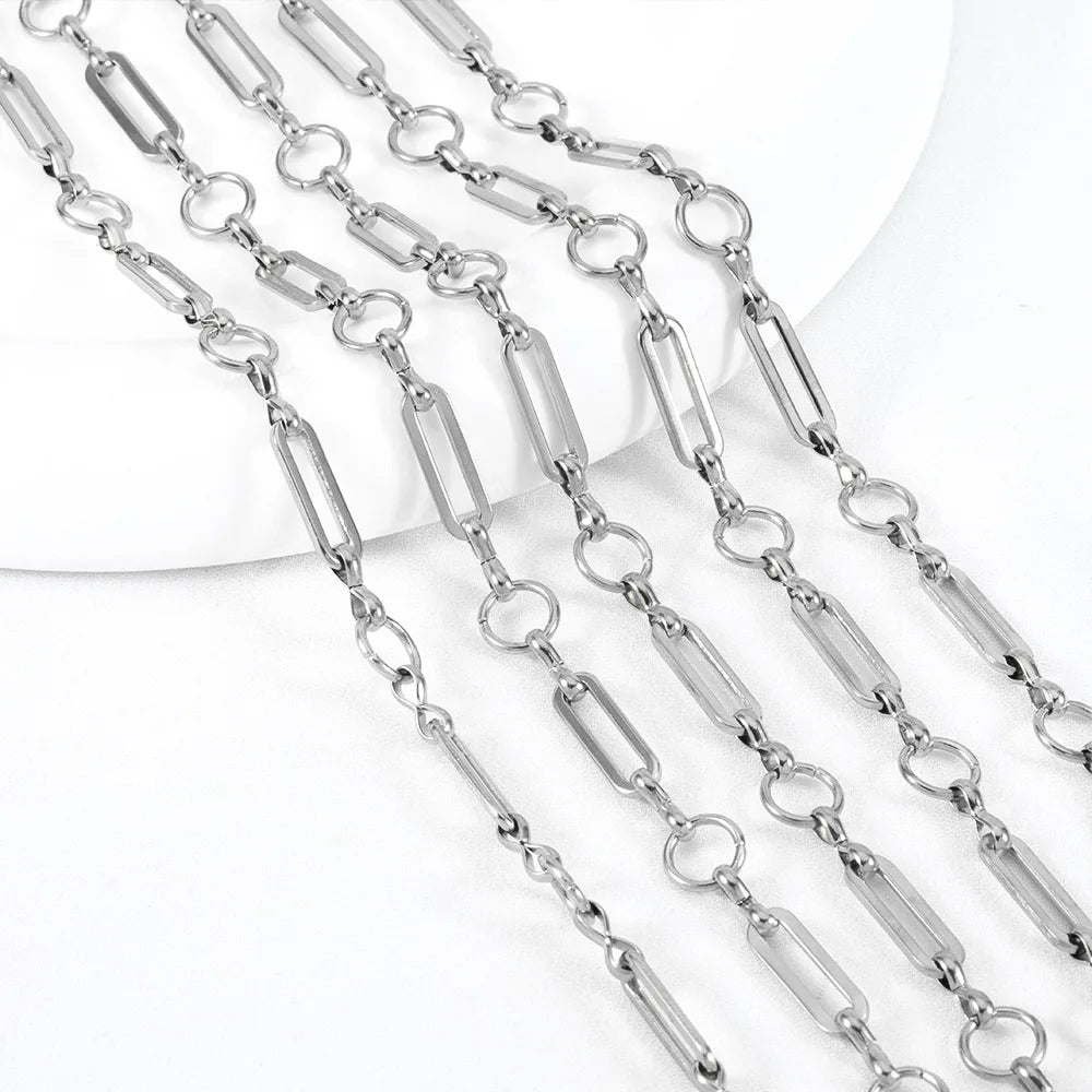 B4921 DIY 18K Gold Chain Pvd Stainless Steel Roller Figaro Cross Chain for Choker Anklet