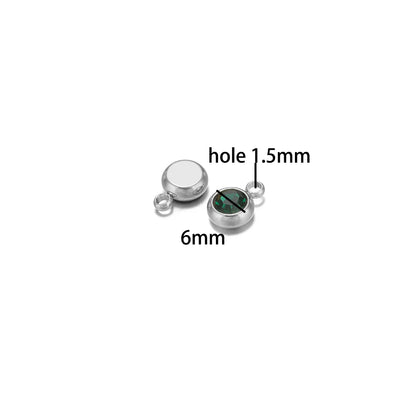 Hot Sale Colorful Pendant 304 Stainless Steel 18k Gold Plated 6mm Crystal Bead Charm Pendants for DIY Necklace Bracelet Making
