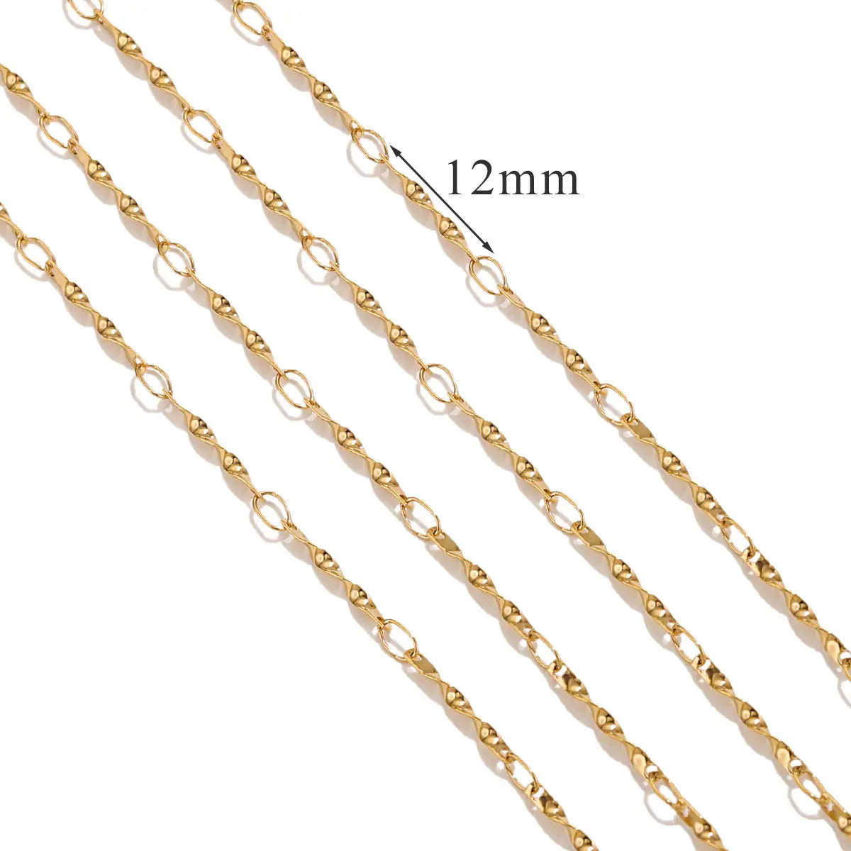 A2913 Fashion 18k Gold Plated Stainless Steel Chain Silver Necklace Bracelet Bulk Chain for Jewelry Diy Making