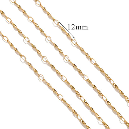 A2913 Fashion 18k Gold Plated Stainless Steel Chain Silver Necklace Bracelet Bulk Chain for Jewelry Diy Making