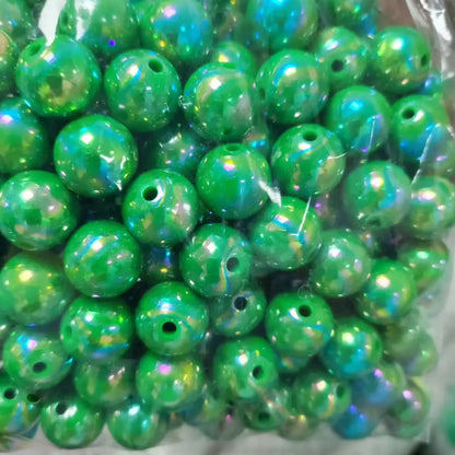 Hot Sale 500G/bag Acrylic Beads AB Plating Plastic Round Loose Beads for Mobile Phone Chain Bracelet Jewelry Making