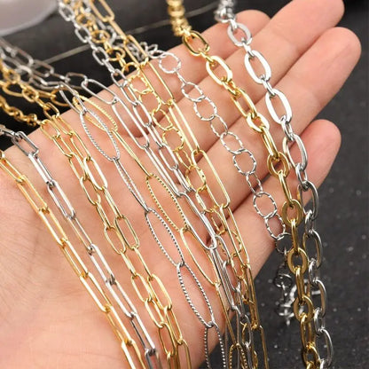 B460 Wholesale Price Stainless Steel Accessory Paper Clip Chain O Chain Jewelry for DIY Making