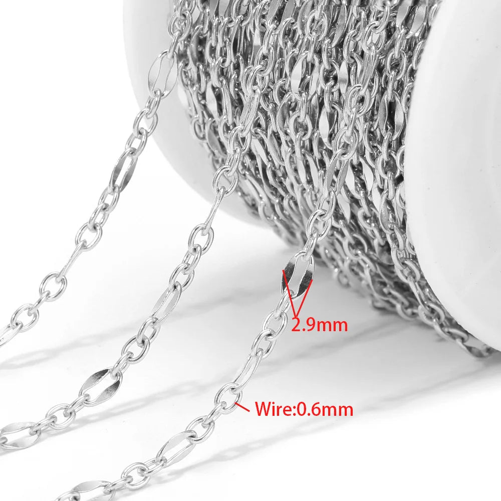 B3056 High Quality Stainless Steel Chain Multi Design 18k Gold Plated Silver Chain Bulk Link for Jewelry Making