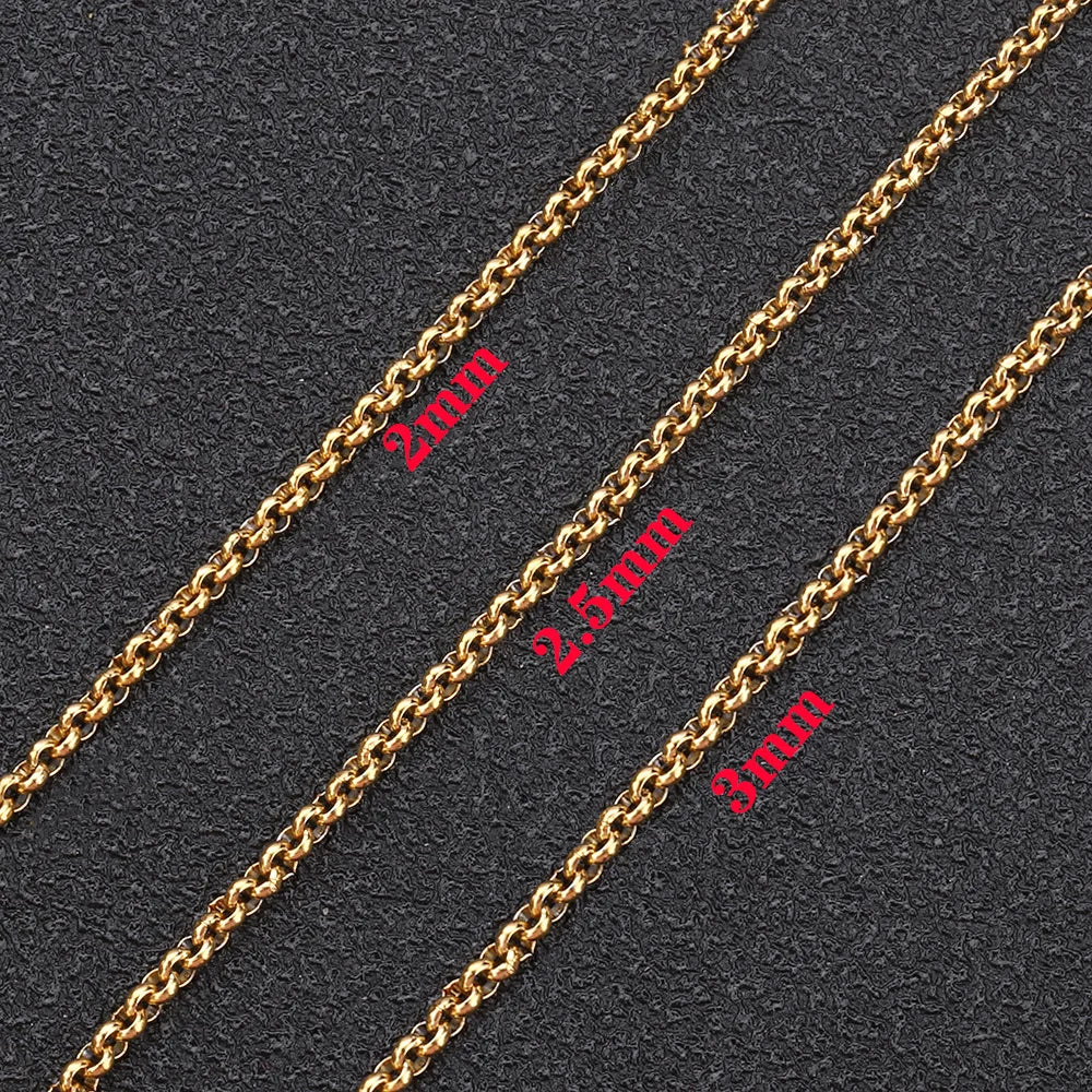 B1605 18k Gold Plated O Chain Top Quality Stainless Steel Bulk Chain Bracelet Necklace Accessory
