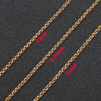 B1605 18k Gold Plated O Chain Top Quality Stainless Steel Bulk Chain Bracelet Necklace Accessory
