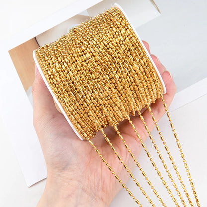 B4858 Ball Beads Chain Silver Gold Chain PVD Stainless Steel Bulk Chains for Jewelry Diy
