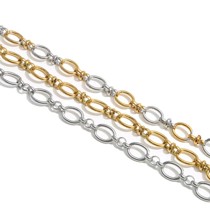 D376 High Quality Stainless Steel Chain Bulk Roll Link Chain Gold Silver Mix Plated Chain for Necklace Bracelet Diy