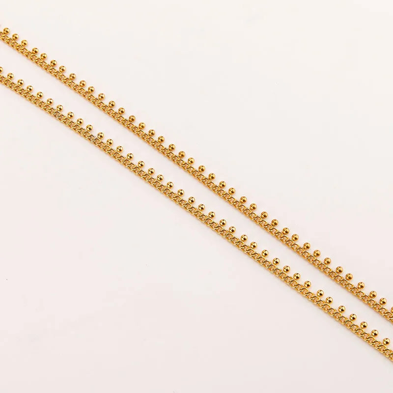 B3816 18k Gold Ball Beads Chain High Quality Stainless Steel Waterproof Bulk Chain for Diy